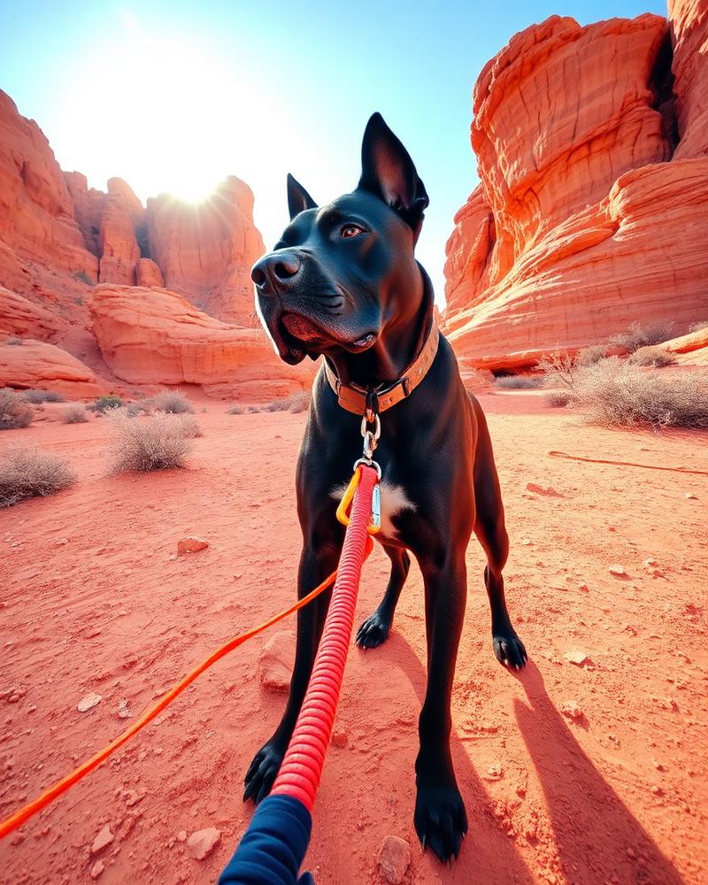 Cane Corso — Moab, UT on the ROVR Lead in the desert