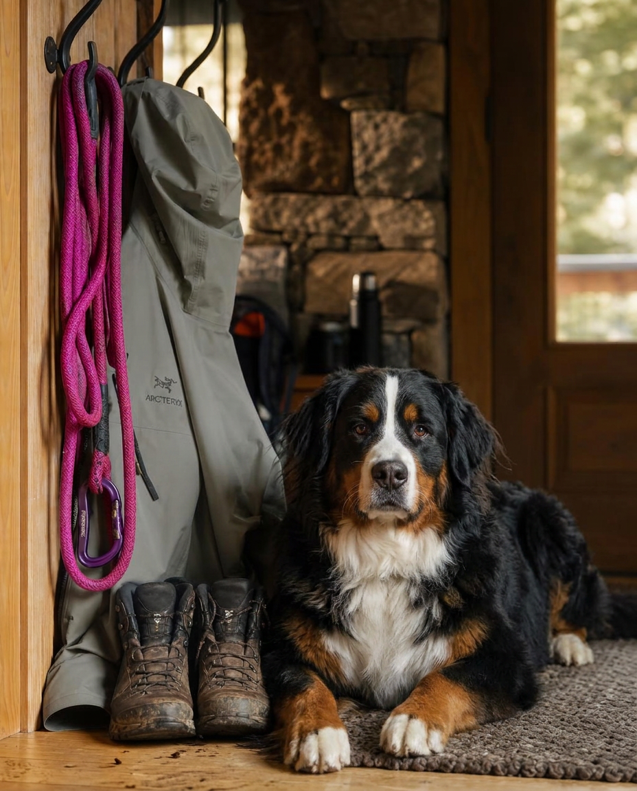 Après — big dog on a ROVR leash