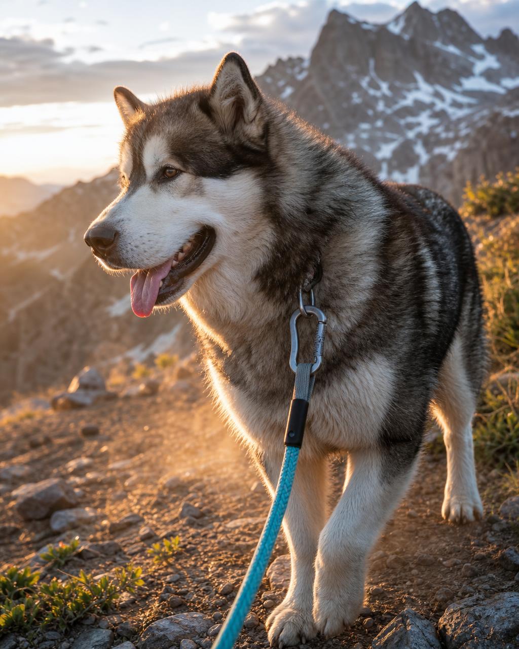 Trailhead — big dog on a ROVR leash